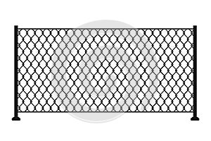 Metal chain link fence. Mesh steel net texture fence cage grid wall. Barrier, gate, secured property. The chain link of fence wire