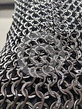 Metal chain mail for knight's armor.