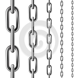 Metal chain seamless pattern, metallic industrial ornament