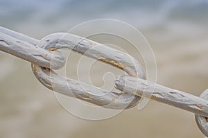 Metal chain on water background/metal chain on water background