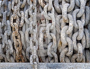 Metal Chains Rusty and Closeup