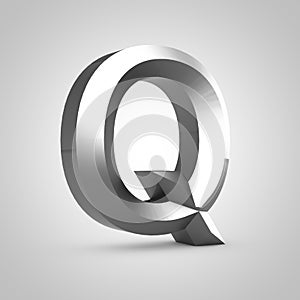 Metal chiseled letter Q uppercase