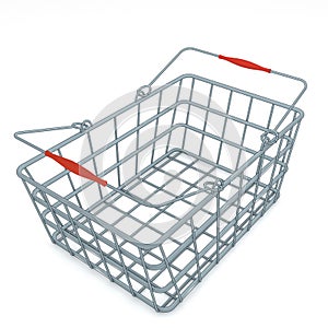 Metal chome shopping basket render