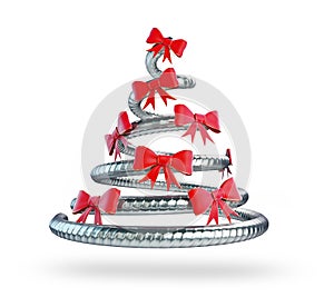 Metal Christmas tree 3D rendering,