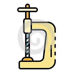 Metal clamp icon color outline vector