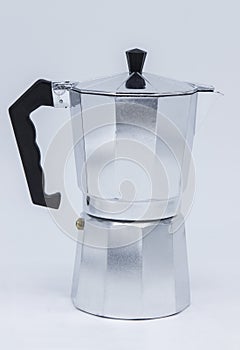 Metal coffee maker with geometrical shapes