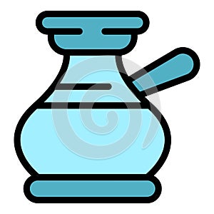 Metal coffee pot icon vector flat