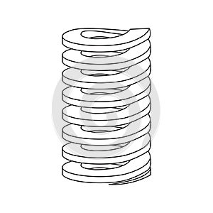 Metal coil  springs . Spiral Flexible Wire. Metal Spiral. coil spring isolated on white background