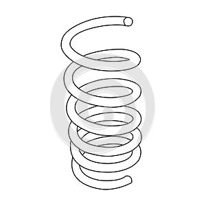 Metal coil  springs . Spiral Flexible Wire. Metal Spiral. coil spring isolated on white background