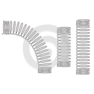 Metal coil  springs . Spiral Flexible Wire. Metal Spiral. coil spring isolated on white background