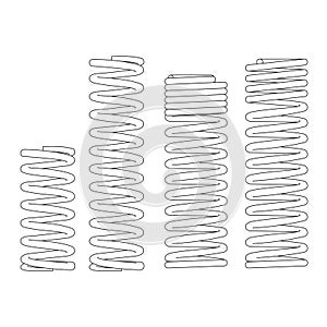 Metal coil  springs . Spiral Flexible Wire. Metal Spiral. coil spring isolated on white background