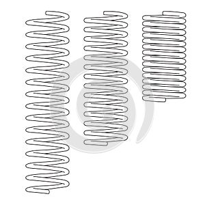 Metal coil  springs . Spiral Flexible Wire. Metal Spiral. coil spring isolated on white background