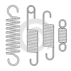 Metal coil  springs . Spiral Flexible Wire. Metal Spiral. coil spring isolated on white background