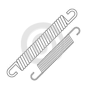 Metal coil  springs . Spiral Flexible Wire. Metal Spiral. coil spring isolated on white background