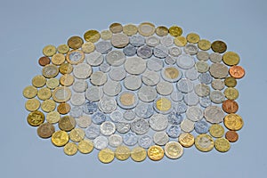 metal coins of different countries