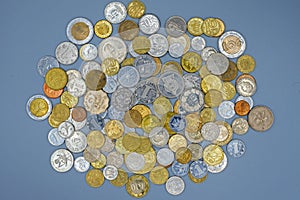 metal coins of different countries