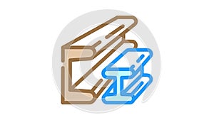 metal construction material color icon animation