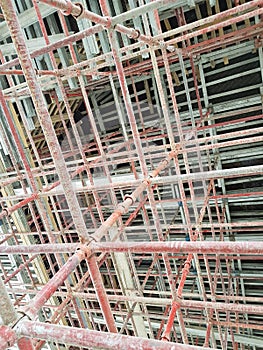 Metal construction. Metal thick rods interconnected in a network