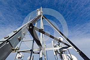 Metal construction for telecommunication data equipment or mast with microwave, radio panel antennas, outdoor remote