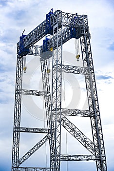 Metal constuction, crane in the port. photo