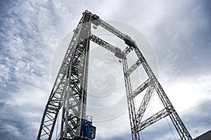 Metal constuction, crane in the port. photo