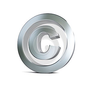 Metal copyright sign 3d Illustrations