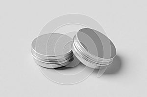 Metal cosmetic jar packaging mockup photo