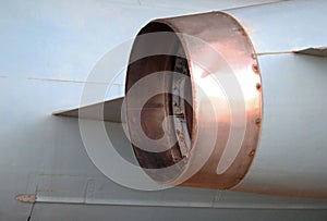METAL COWLING OF ENGINE ON A CANBERRA BOMBER