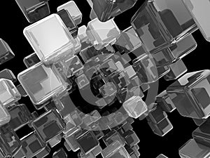 Metal cubes background