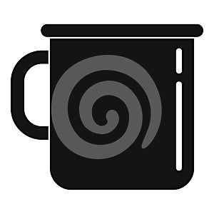 Metal cup icon, simple style