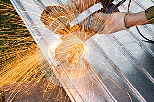 Metal cutting sparks