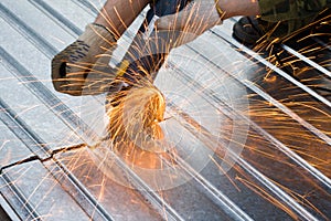 Metal cutting sparks