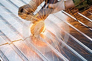 Metal cutting sparks