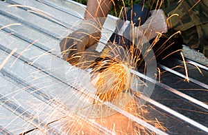 Metal cutting sparks