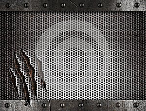 Metal damaged grate background