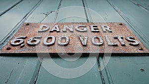 Metal danger sign