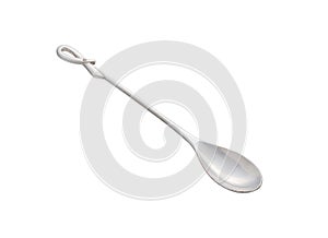 Metal dessert spoon, cut out, photo stacking