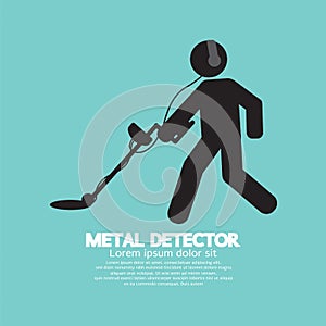 Metal Detector Black Graphic Symbol