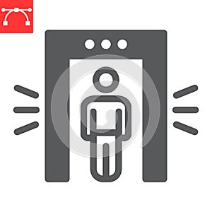 Metal detector glyph icon