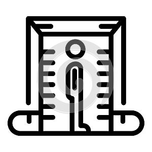 Metal detector icon, outline style