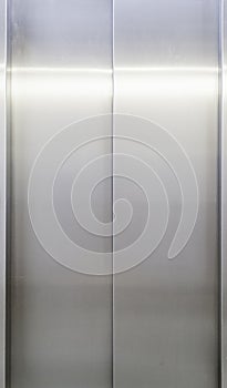 Metal door of a modern elevator