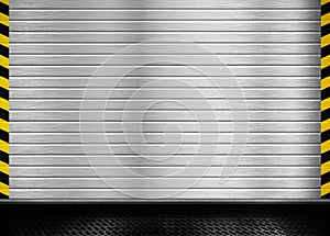 Metal door with stripes industrial background