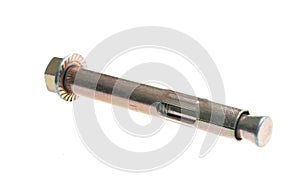 Metal dowel on a white background