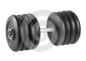 Metal dumbbell in isolation on a white background