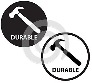 Metal durable unbreakable icon on white background. Durable sign. Durable material symbol. flat style