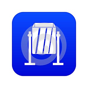Metal dust bin icon digital blue