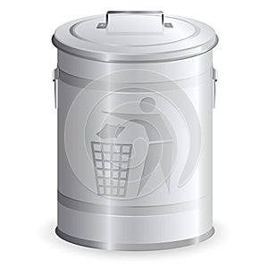 Metal dustbin photo