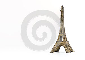 Metal eiffel tower souvenir Paris toy isolated