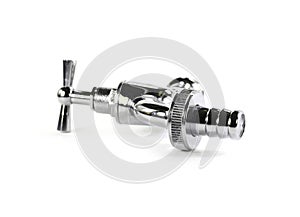 Metal elbow fittings for pipes, isolated white background.Tools and materials for sanitary works.