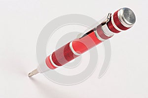 metal fabrication red small screwdriver with replaceable bits